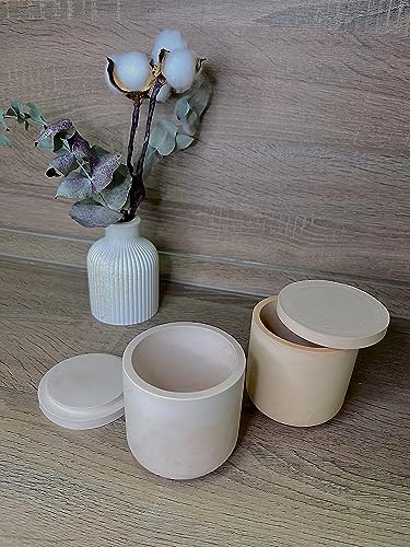 Box Resin Molds I Concrete Round Long Silicone Epoxy Casting Mould with Lid I for DIY Handmade Necklace Earring Art Crafts Jewelry Storage Box Ring Trinket Container Decorations (Smooth)