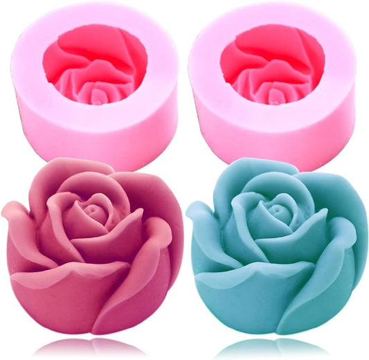 Silicon 3D Flower Bloom Rose Shape Silicone Moulds for Cupcake Dessert Chocolate Jelly Cookie Decor, Pastry, Chocolate, Handmade Soap Mould Candy Making, White