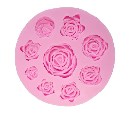 Small Rose Cake Mould I 3D Fondant Flowers Silicone Chocolate Mold 9 Cavity