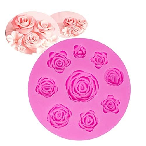 Small Rose Cake Mould I 3D Fondant Flowers Silicone Chocolate Mold 9 Cavity