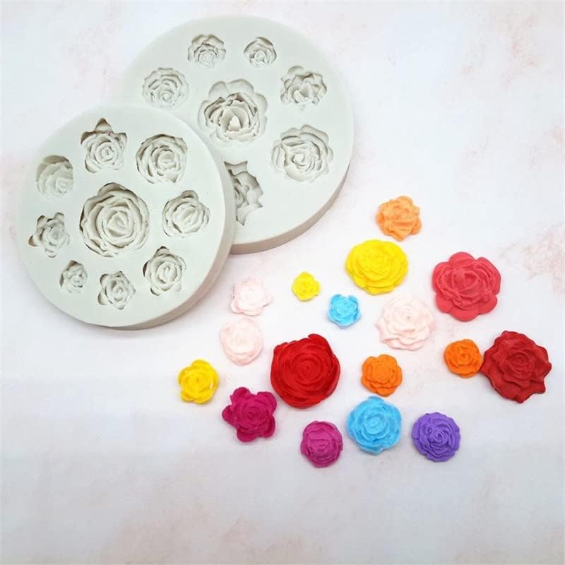 Small Rose Cake Mould I 3D Fondant Flowers Silicone Chocolate Mold 9 Cavity