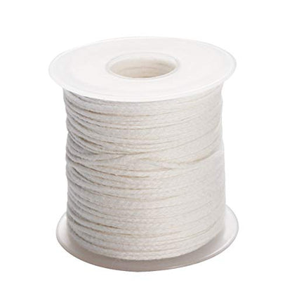 Candle Wick I Natural Cotton Braided Threads I Spool Roll Pre Waxed Wicks I for DIY Handmade Candle & Soap Making, Arts & Crafts I White - 61 Meter