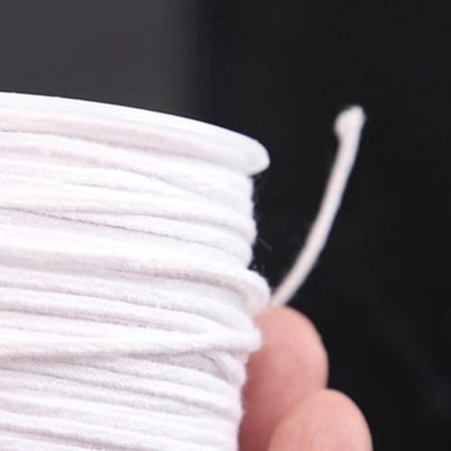 Candle Wick I Natural Cotton Braided Threads I Spool Roll Pre Waxed Wicks I for DIY Handmade Candle & Soap Making, Arts & Crafts I White - 61 Meter