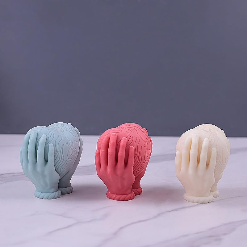 3D Fondant Love Heart Shape with Base Silicone Scented Wax Mould