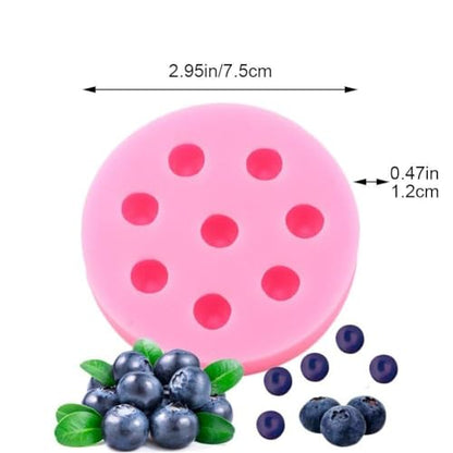 8-Cavity Store Fruit Blueberry Fondant Mould Berries Candle Silicone Mold Sugarpaste Mould Chocolate Jelly Candy Resin Mould Cake Decorating Cupcake Decoration Tool Wax Melts Molds ice Cube