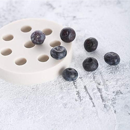 8-Cavity Store Fruit Blueberry Fondant Mould Berries Candle Silicone Mold Sugarpaste Mould Chocolate Jelly Candy Resin Mould Cake Decorating Cupcake Decoration Tool Wax Melts Molds ice Cube