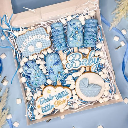 Baby Shower Theme Fondant Mold I 3D Newborn Baby Accessories Mini Round Silicone Mould