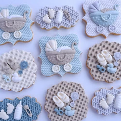 Baby Shower Theme Fondant Mold I 3D Newborn Baby Accessories Mini Round Silicone Mould
