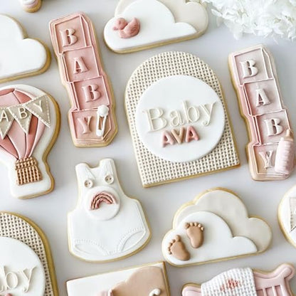 Baby Shower Theme Fondant Mold I 3D Newborn Baby Accessories Mini Round Silicone Mould