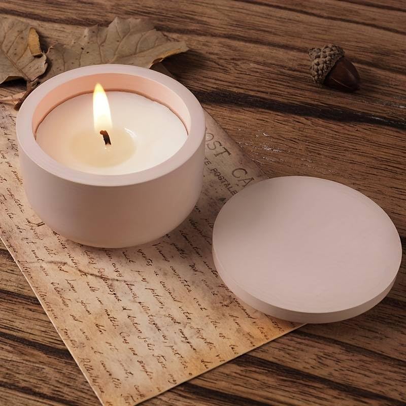 Candles Holders Resin Mold I Concrete Silicone Epoxy Casting Mould with Lid