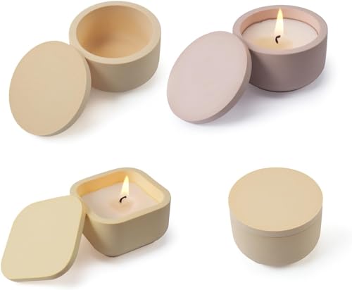 Candles Holders Resin Mold I Concrete Silicone Epoxy Casting Mould with Lid