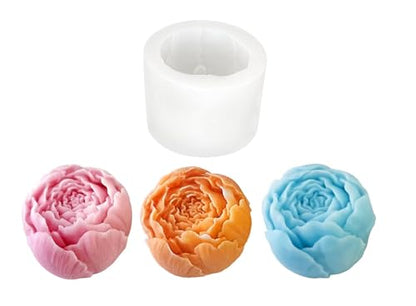 Small Rose Bud Candle Mold I 3D Fondant Close Peony Flower Silicone Scented Wax Mould I Succulent Molds for DIY Handmade Ornament Cake Décor Aromatherapy Soap Resin Art Craft Making - 1 Pcs