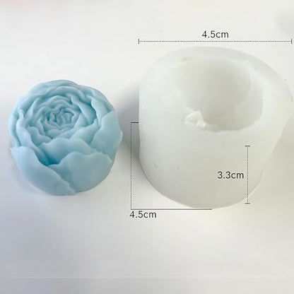 Small Rose Bud Candle Mold I 3D Fondant Close Peony Flower Silicone Scented Wax Mould I Succulent Molds for DIY Handmade Ornament Cake Décor Aromatherapy Soap Resin Art Craft Making - 1 Pcs