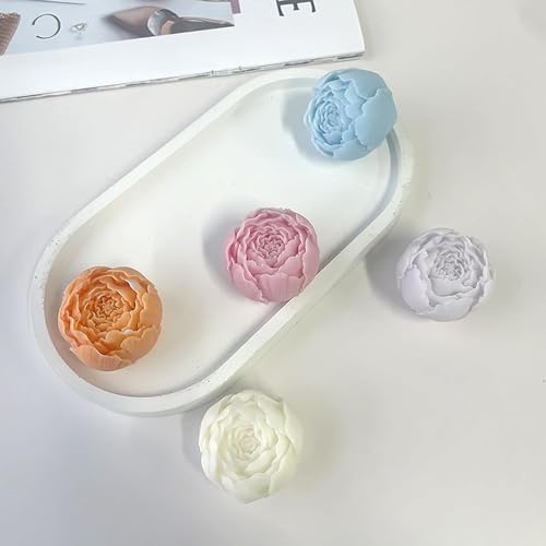 Small Rose Bud Candle Mold I 3D Fondant Close Peony Flower Silicone Scented Wax Mould I Succulent Molds for DIY Handmade Ornament Cake Décor Aromatherapy Soap Resin Art Craft Making - 1 Pcs