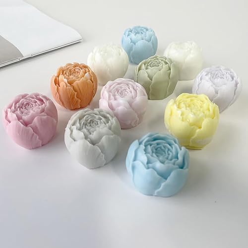 Small Rose Bud Candle Mold I 3D Fondant Close Peony Flower Silicone Scented Wax Mould I Succulent Molds for DIY Handmade Ornament Cake Décor Aromatherapy Soap Resin Art Craft Making - 1 Pcs