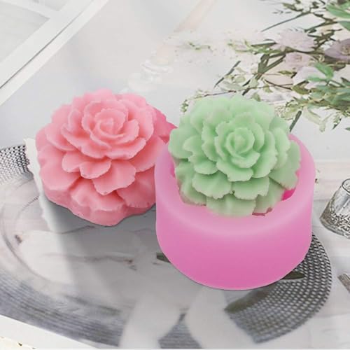 3D Carnation Candle Mold Flower Silicone Mold for Soap, Fondant, Cake Decorating, Chocolate, Candy,Ploymer Clay mold craft mold candle mold flower mould