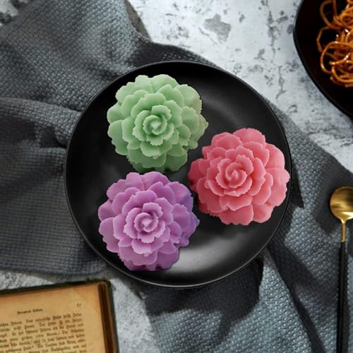 3D Carnation Candle Mold Flower Silicone Mold for Soap, Fondant, Cake Decorating, Chocolate, Candy,Ploymer Clay mold craft mold candle mold flower mould
