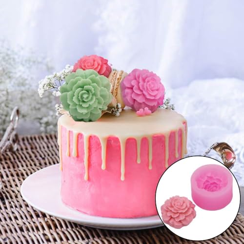 3D Carnation Candle Mold Flower Silicone Mold for Soap, Fondant, Cake Decorating, Chocolate, Candy,Ploymer Clay mold craft mold candle mold flower mould