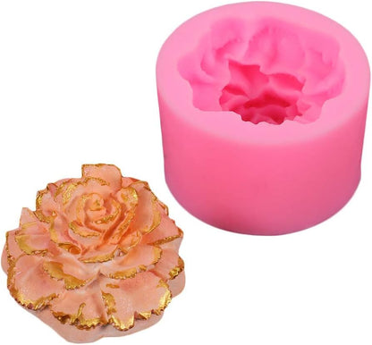 3D Carnation Candle Mold Flower Silicone Mold for Soap, Fondant, Cake Decorating, Chocolate, Candy,Ploymer Clay mold craft mold candle mold flower mould