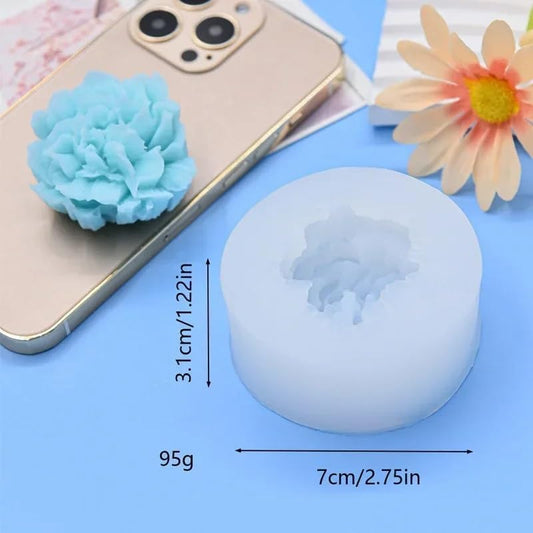 Carnation Flower Shape Candle Mold I 3D Fondant Flowers Silicone Scented Wax Mould