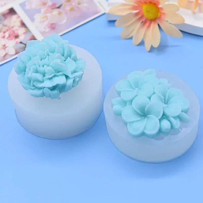 Carnation Flower Shape Candle Mold I 3D Fondant Flowers Silicone Scented Wax Mould