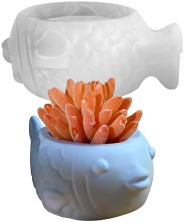 Fish Conch Flower Pots Mould | Fish Plant Pot Moulds,Silicone Planter Mold, Fish Conch Flower Pots Mould