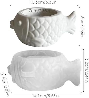 Fish Shape Silicone Mould – Concrete Cement Succulent Planter, Candle Holder & Pen Stand (14.1 × 9.7 cm)