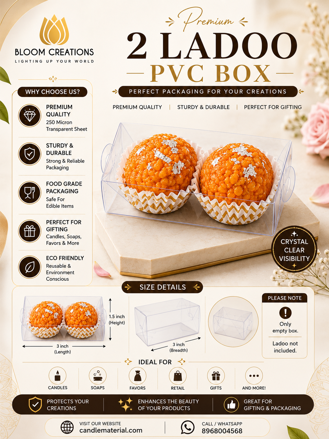 Premium 2 Ladoo PVC Box