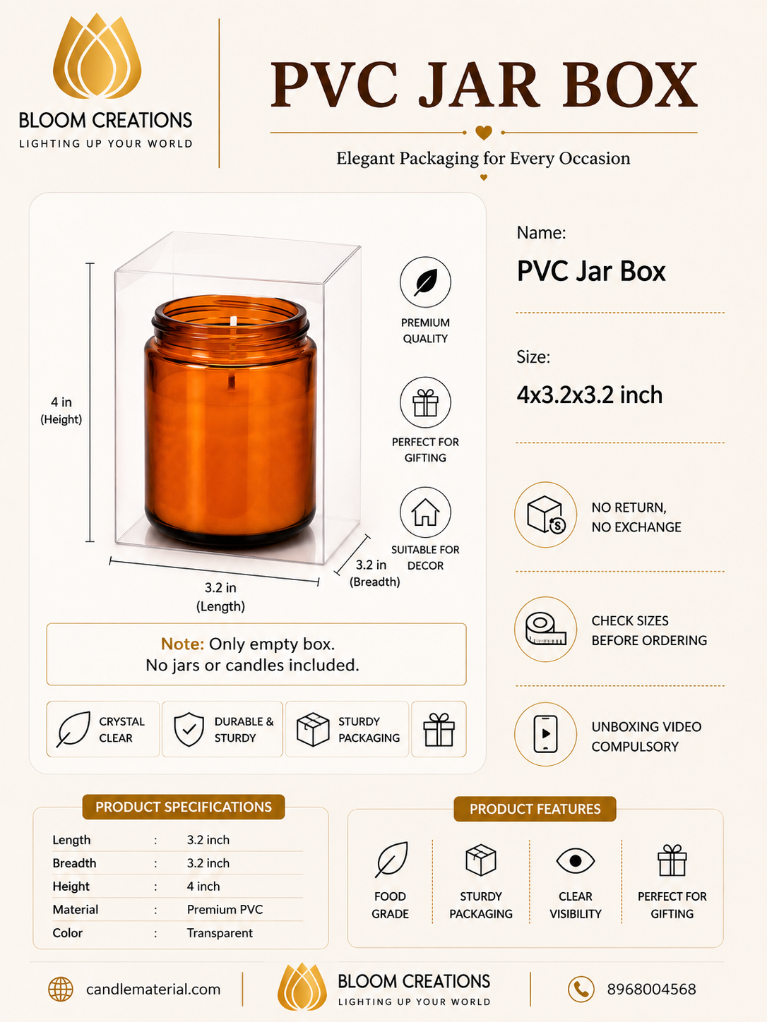 PVC Jar Box – Crystal Clear Premium Packaging for Candle Jars