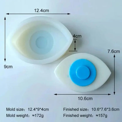 3D evil eye silicone candle mold 12.3x8.7cm — Nazar home decor wax mold