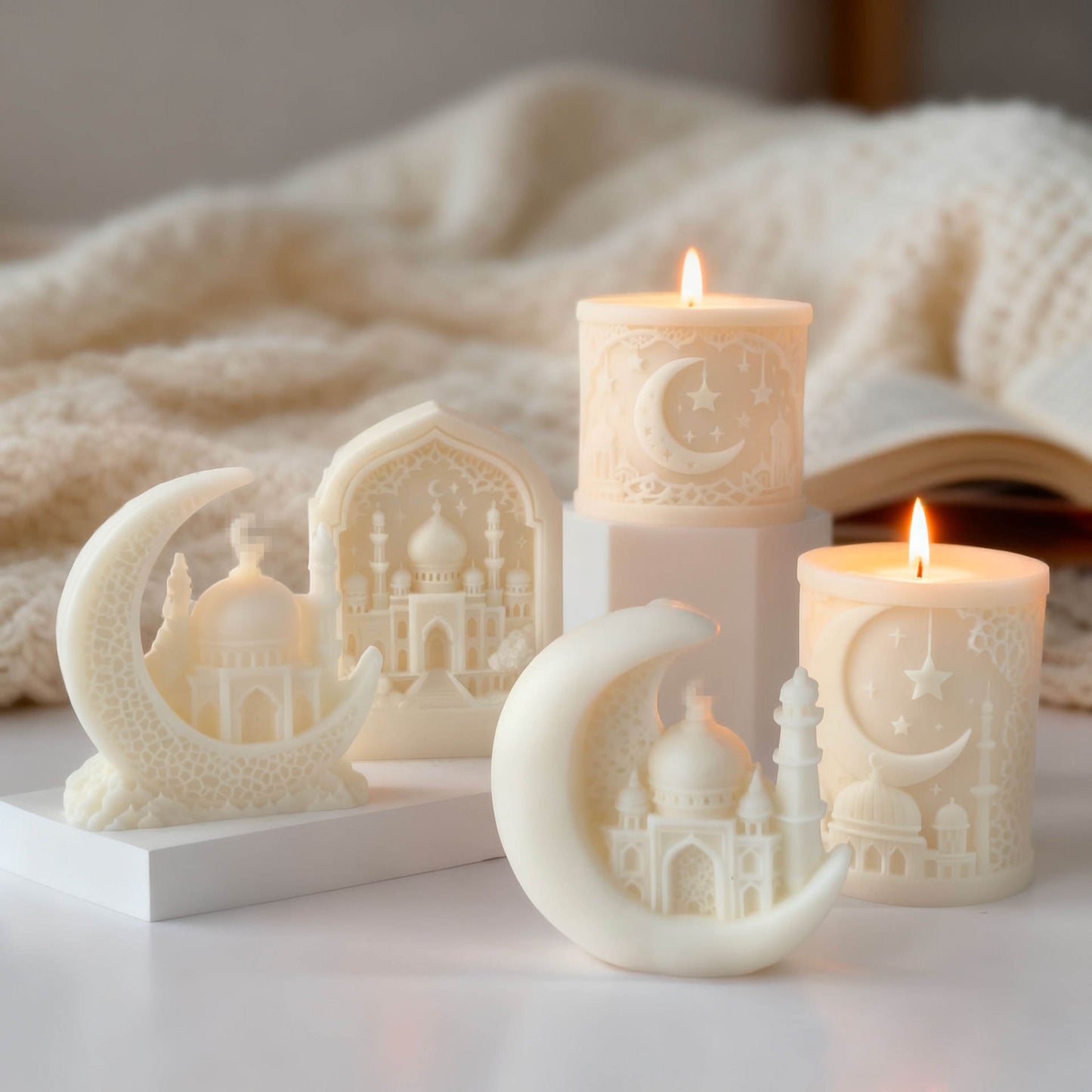 Noor Crescent Moon Mosque Silicone Mould — size reference | Bloom Creations India