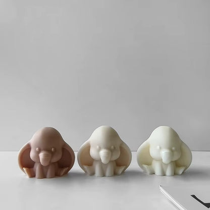 Bloom Creations Baby Elephant Silicone Mold for DIY Crafting, Reusable Flexible Non-Stick Resin Soap Candle Chocolate Making, Grey Animal Figure Mould for Home Decor Projects