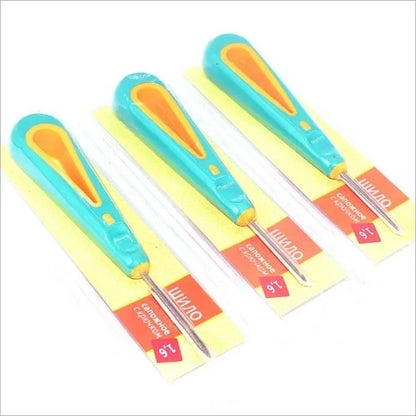 AWL Hook Needle I Steel Sticher Sewing Crochet Hook I with Ergonomic Rubber Portable Handle Safety Cap I for DIY Repair Leather Shoes Sewing Cobbler Tools – 1 Pcs