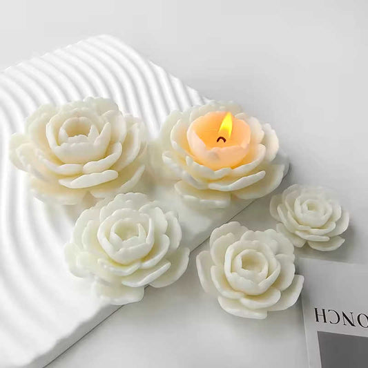 Camellia aromatherapy candle silicone mold flower mold plaster resin ornament crystal drip diy