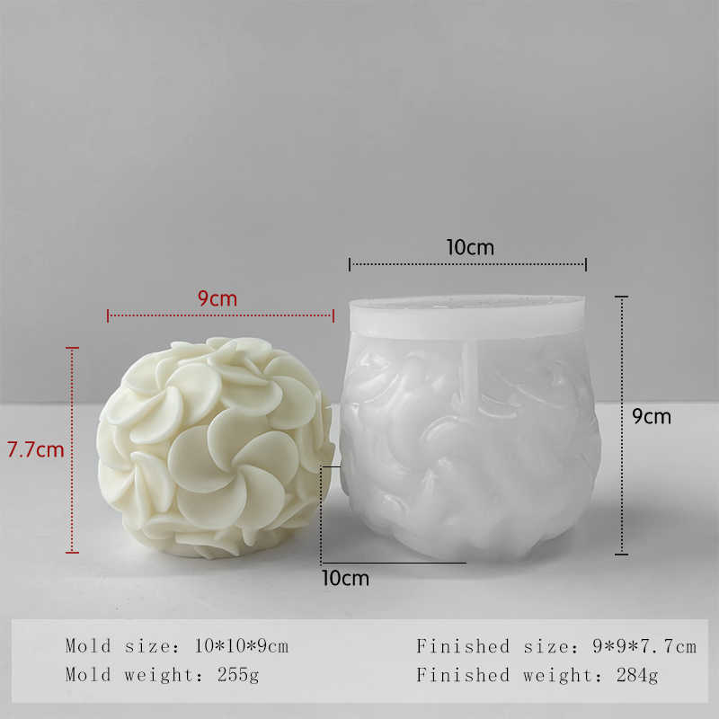 Large Flower Ball Aroma Candle Mould DIY Egg Flower Hydrangea Handmade Soap Plaster Arrangement Silicone Molds