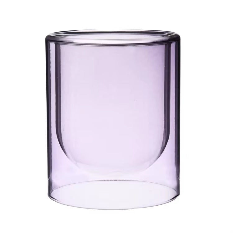 Double Wall Glass Candle Jar 200ml — detailed view | Bloom Creations India