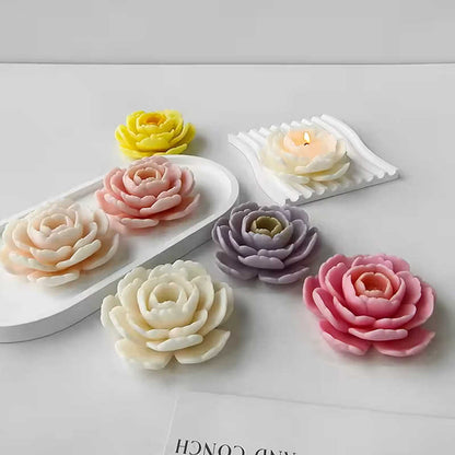 Camellia aromatherapy candle silicone mold flower mold plaster resin ornament crystal drip diy