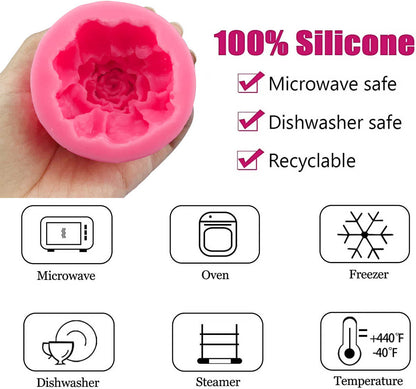 Kaijie Carnation Silicone Mold DIY Sugar Chocolate Cake Candle Decoration Drip Glue Mold