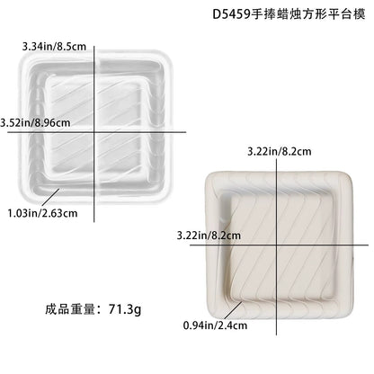 Striped Lines Texture Candle Holder Mould