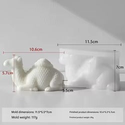 3D Sitting Camel Silicone Mold - Desert Animal Mold for Candle, Soap & Resin Art