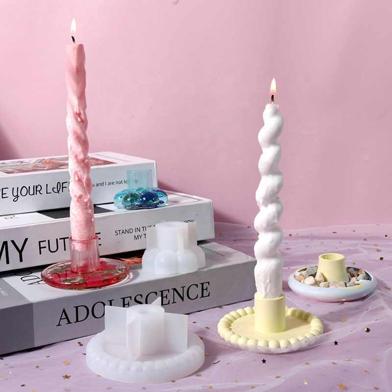 Floral Epoxy Resin Candle Holder Mold - Oval Silicone Stand for DIY Wedding & Party Decor, Craft Supplies