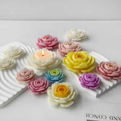 Camellia aromatherapy candle silicone mold flower mold plaster resin ornament crystal drip diy