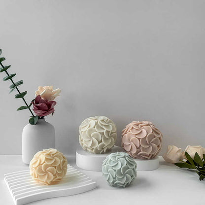 Small Flower Ball Aroma Candle Mould DIY Egg Flower Hydrangea Handmade Soap Plaster Arrangement Silicone Molds