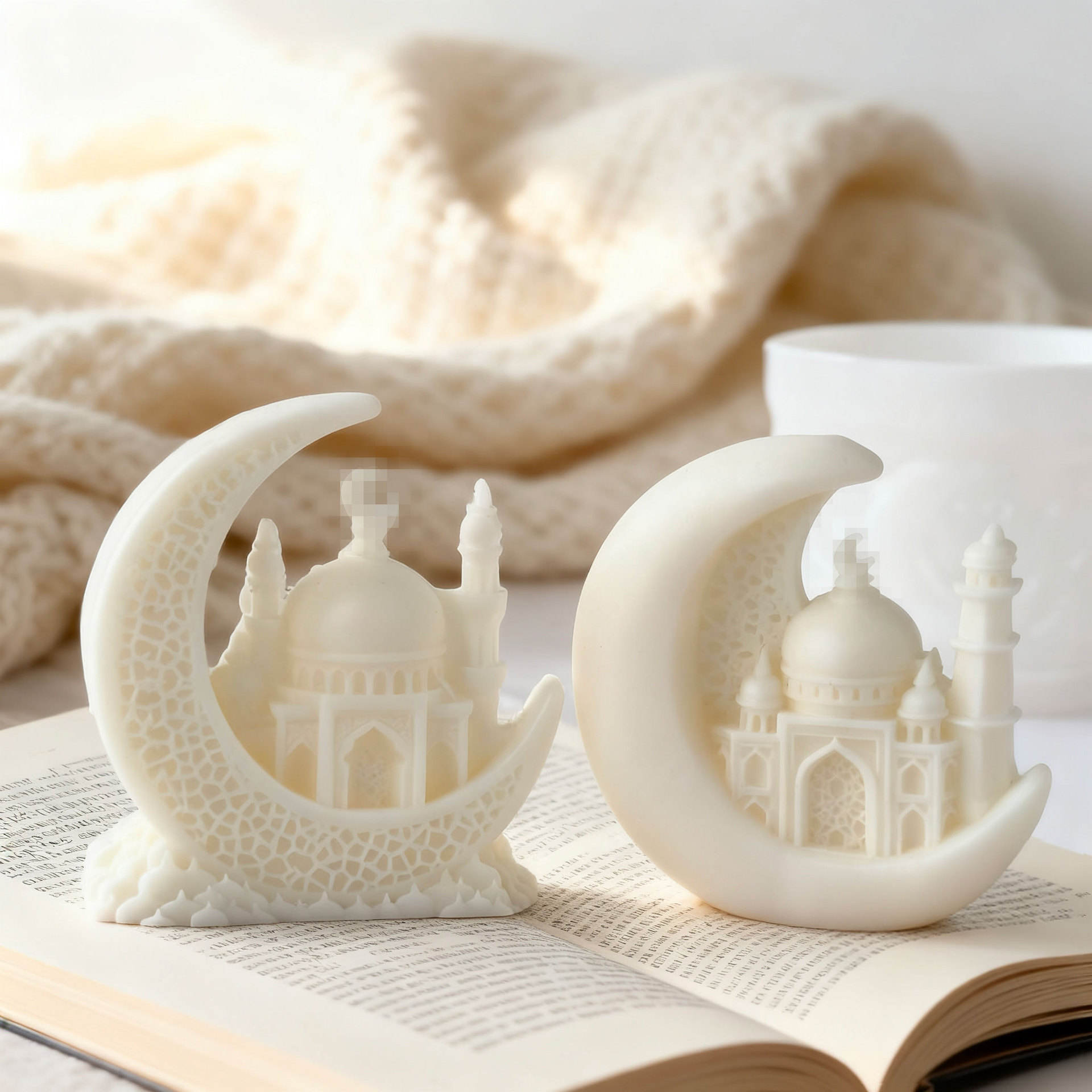 Noor Crescent Moon Mosque Silicone Mould — detailed view | Bloom Creations India