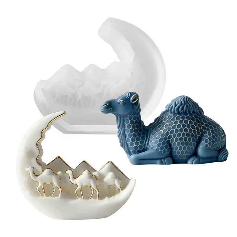 3D Sitting Camel Silicone Mold - Desert Animal Mold for Candle, Soap & Resin Art