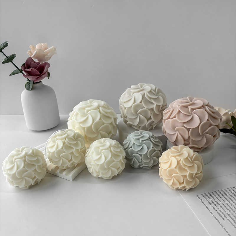 Small Flower Ball Aroma Candle Mould DIY Egg Flower Hydrangea Handmade Soap Plaster Arrangement Silicone Molds