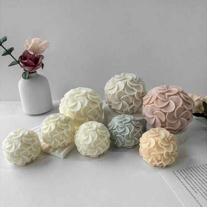 Small Flower Ball Aroma Candle Mould DIY Egg Flower Hydrangea Handmade Soap Plaster Arrangement Silicone Molds