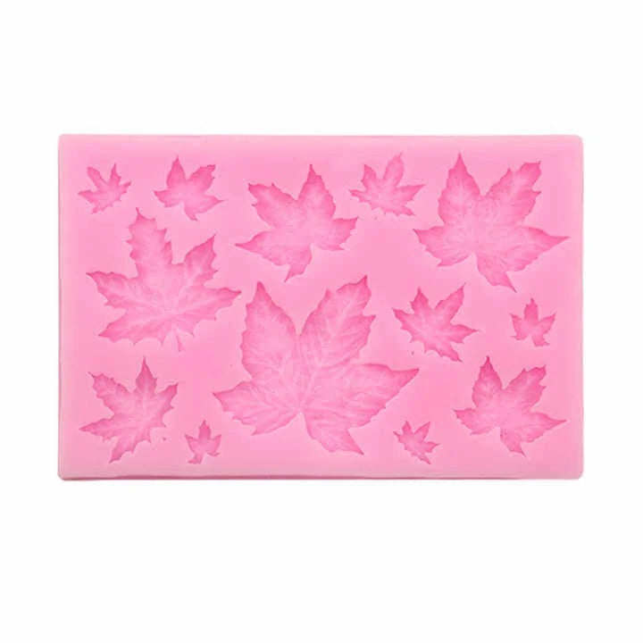 3D mini maple leaf rose silicone fondant mold for cake and candle decoration