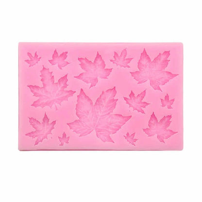 3D mini maple leaf rose silicone fondant mold for cake and candle decoration