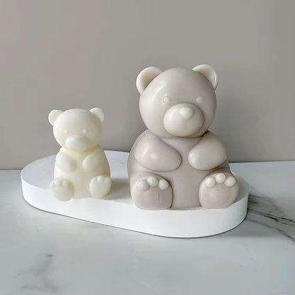 3D Teddy Bear Aromatherapy Candle Mould — Cute Bear Soap & Resin Cast for Room Decor